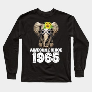 Awesome since 1965 55 Years Old Bday Gift 55th Birthday Long Sleeve T-Shirt